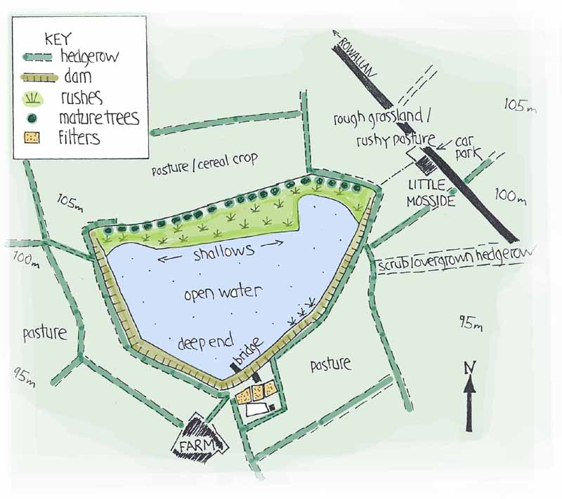 Map of Northcraig Reservoir before drainage in 2003