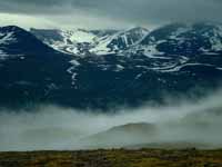 View from Njulla at midnight in Abisko National Park, Lapland